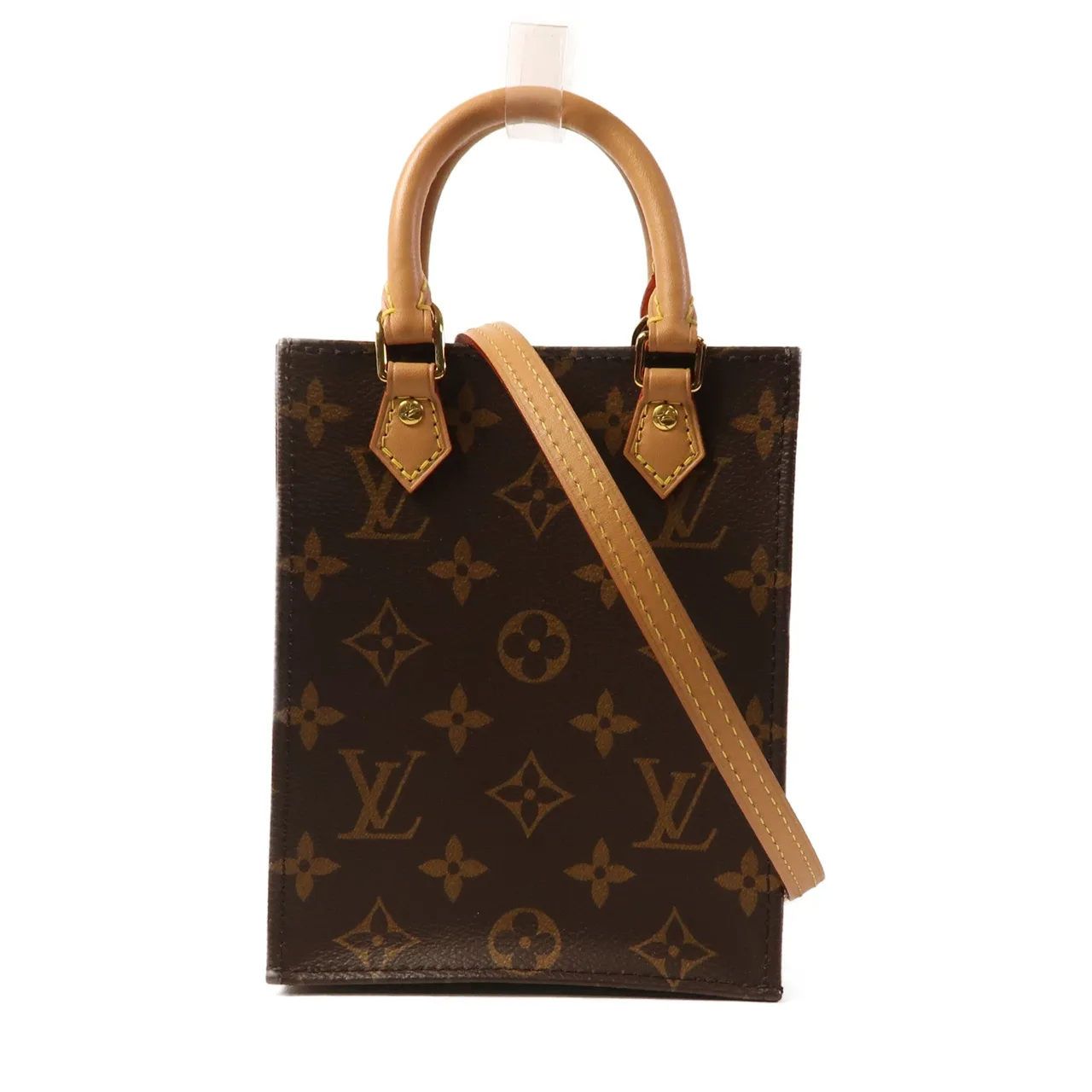 LOUIS VUITTON Petit Sac Plat M81295 兩用包 塗層帆布 棕色 / Brown