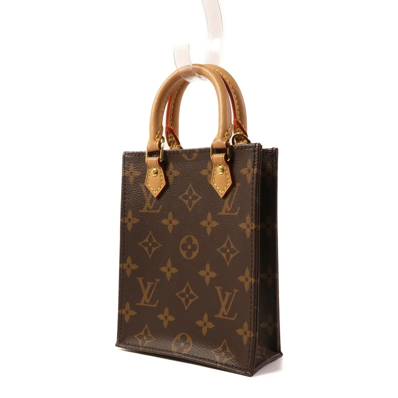 LOUIS VUITTON Petit Sac Plat M81295 兩用包 塗層帆布 棕色 / Brown 塗層帆布 中古品A - 縮圖 3