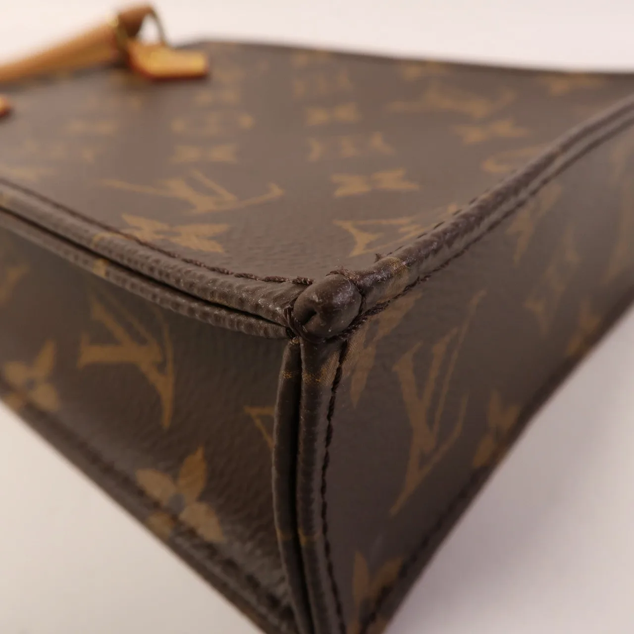 LOUIS VUITTON Petit Sac Plat M81295 兩用包 塗層帆布 棕色 / Brown 塗層帆布 中古品A - 縮圖 10