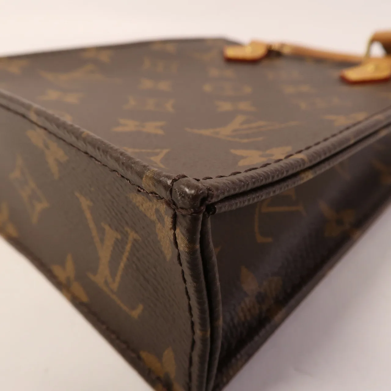 LOUIS VUITTON Petit Sac Plat M81295 兩用包 塗層帆布 棕色 / Brown 塗層帆布 中古品A - 縮圖 11