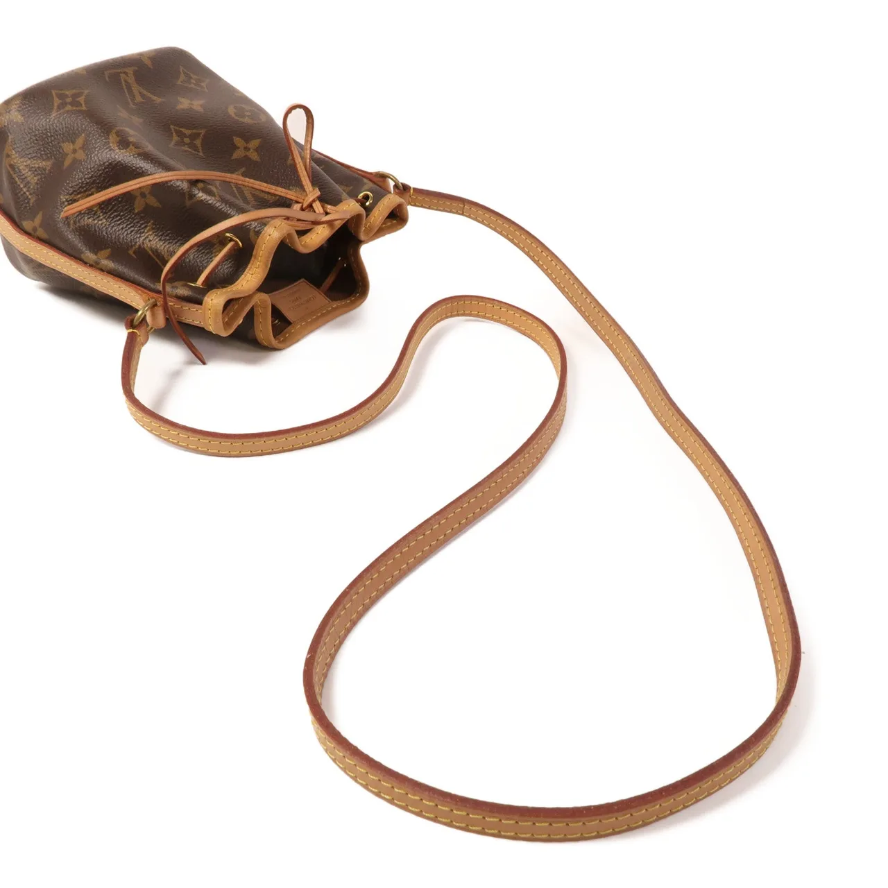 LOUIS VUITTON Nano Noe M41346 肩背包 塗層帆布 棕色 / Brown 塗層帆布 中古品B - 縮圖 8