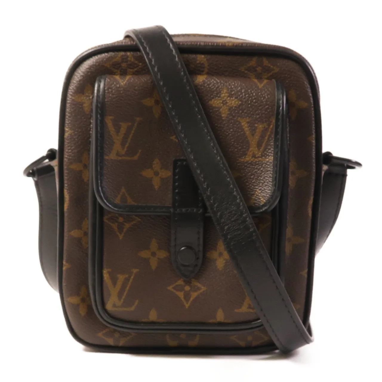LOUIS VUITTON Christopher M69404 肩背包 塗層帆布 棕色 / 黑色 / Brown