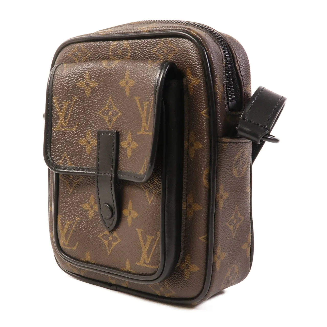 LOUIS VUITTON Christopher M69404 肩背包 塗層帆布 棕色 / 黑色 / Brown 塗層帆布 中古品B - 縮圖 3
