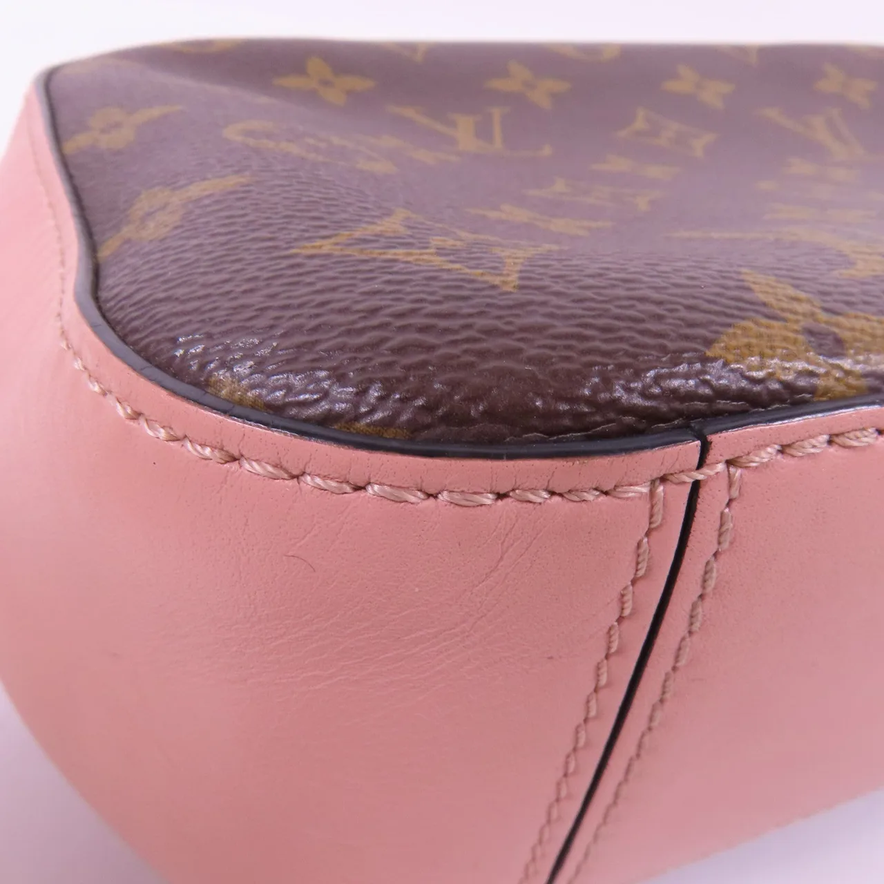 LOUIS VUITTON Saintonge M44442 兩用包 塗層帆布 棕色 / 粉色 / Brown/Pink 塗層帆布 中古品A - 縮圖 9
