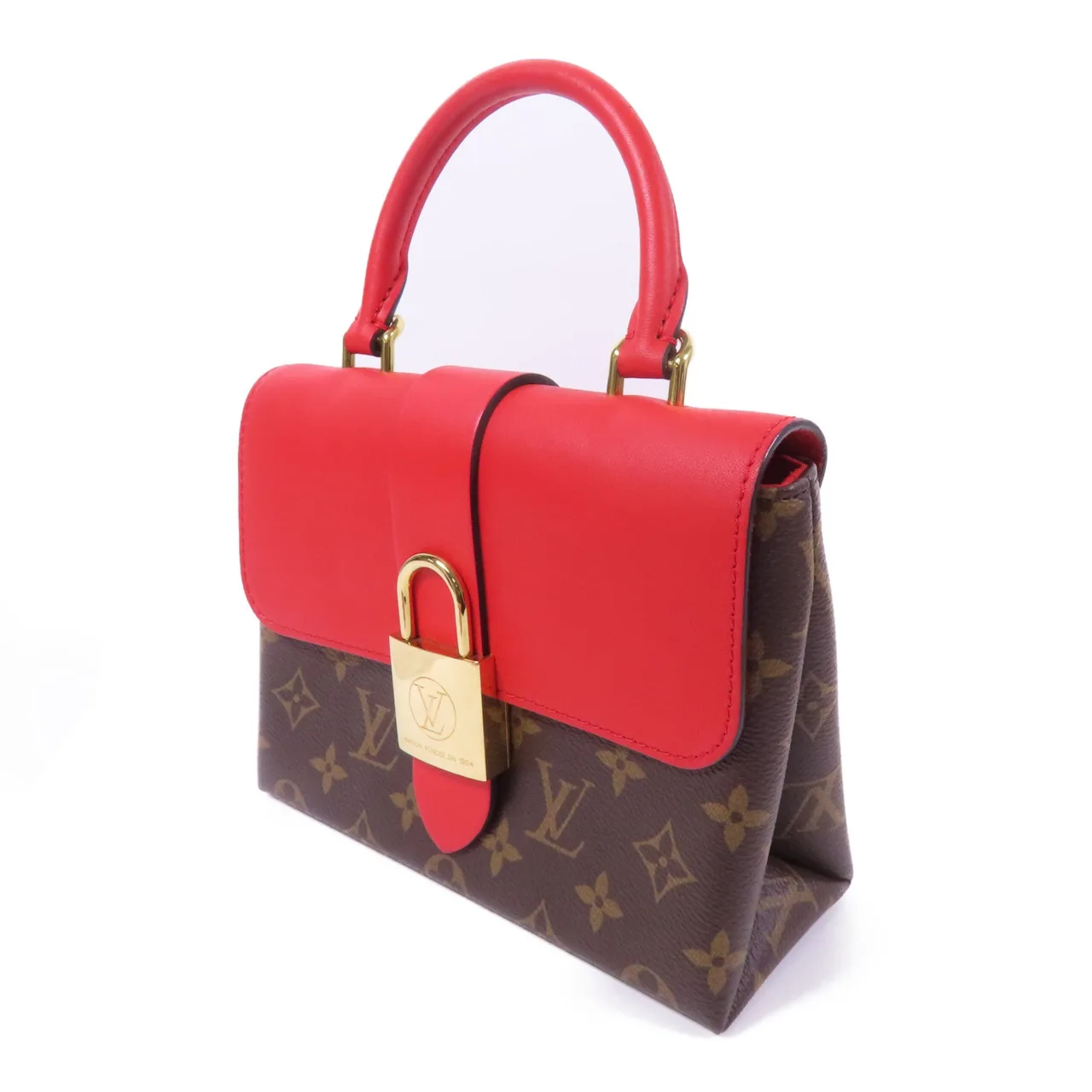LOUIS VUITTON Locky M44322 兩用包 塗層帆布 棕色 / 紅色 / Brown/Red 塗層帆布 中古品A - 縮圖 3