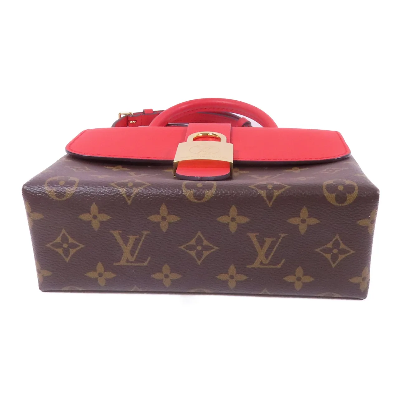 LOUIS VUITTON Locky M44322 兩用包 塗層帆布 棕色 / 紅色 / Brown/Red 塗層帆布 中古品A - 縮圖 4