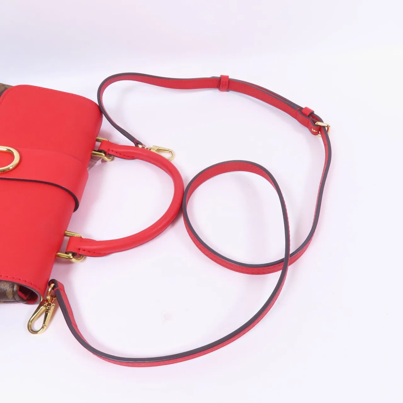 LOUIS VUITTON Locky M44322 兩用包 塗層帆布 棕色 / 紅色 / Brown/Red 塗層帆布 中古品A - 縮圖 5