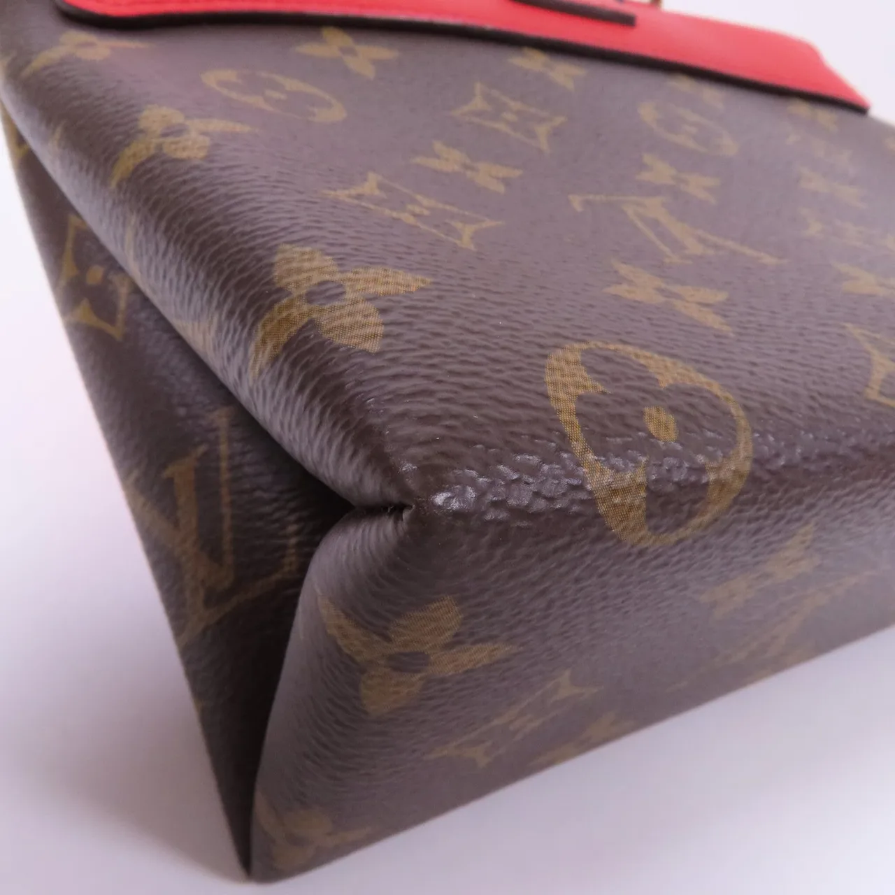 LOUIS VUITTON Locky M44322 兩用包 塗層帆布 棕色 / 紅色 / Brown/Red 塗層帆布 中古品A - 縮圖 9