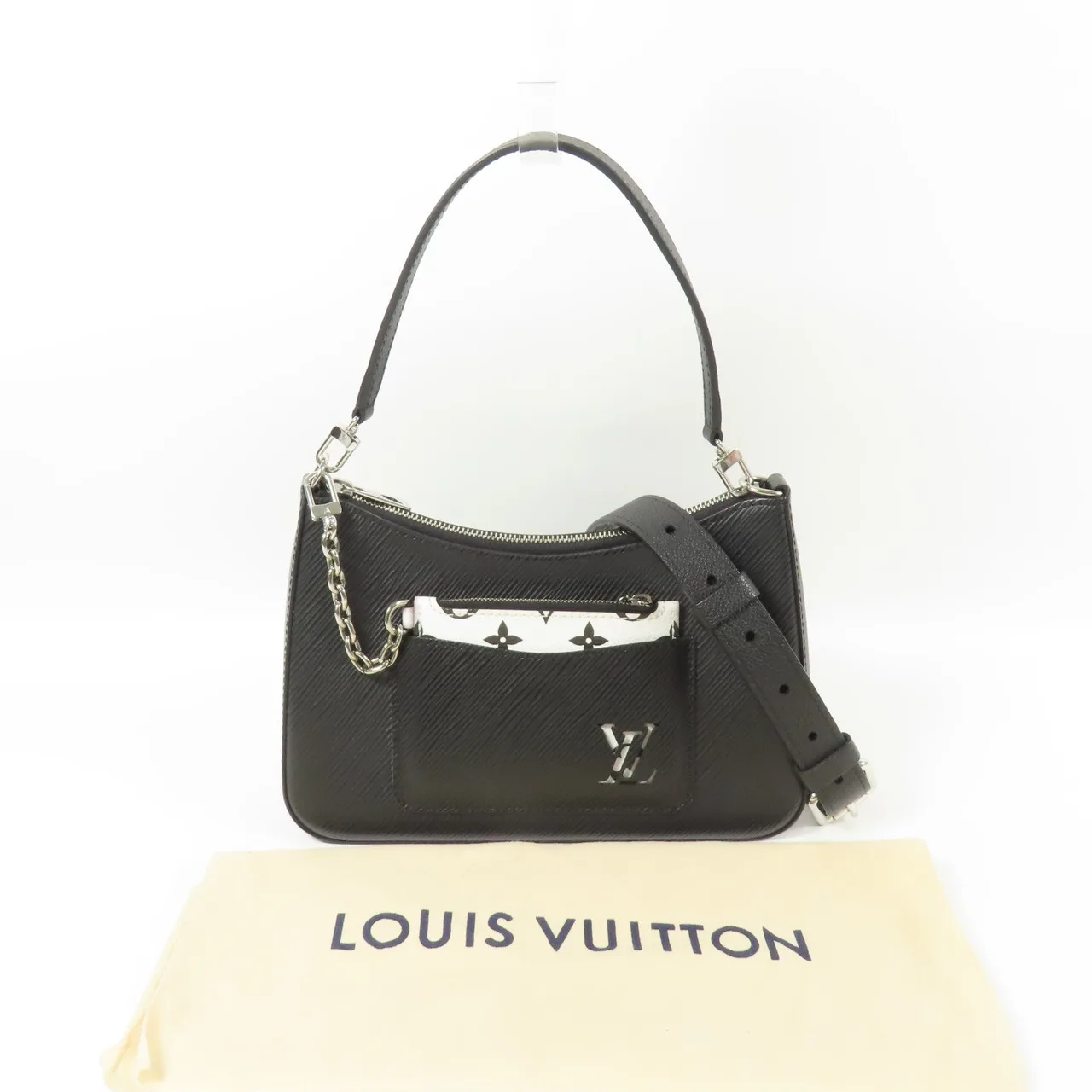 LOUIS VUITTON Marelle M80689 兩用包 牛皮 黑色 / Black 牛皮 中古品A - 縮圖 16