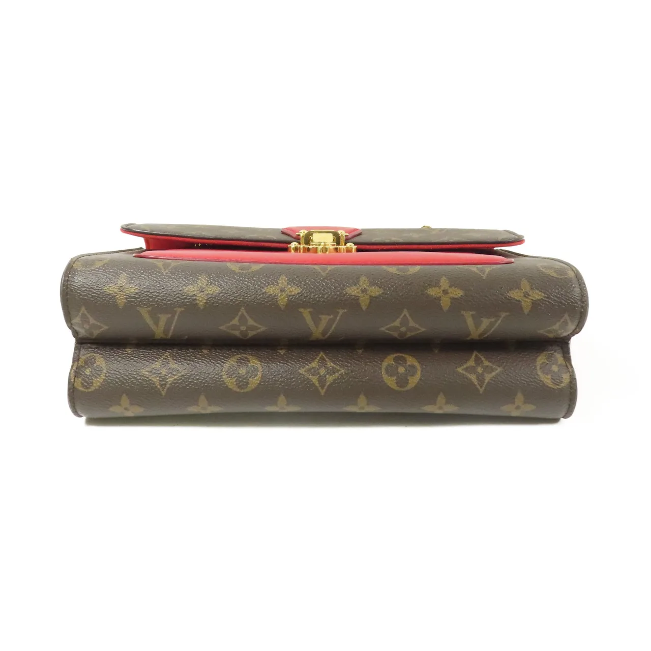 LOUIS VUITTON Victoire M41731 肩背包 塗層帆布 棕色 / 紅色 / Brown/Red 塗層帆布 中古品A - 縮圖 4