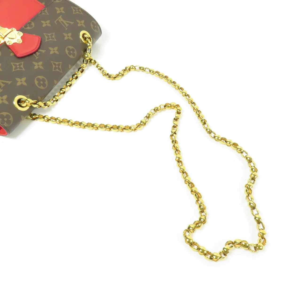 LOUIS VUITTON Victoire M41731 肩背包 塗層帆布 棕色 / 紅色 / Brown/Red 塗層帆布 中古品A - 縮圖 10