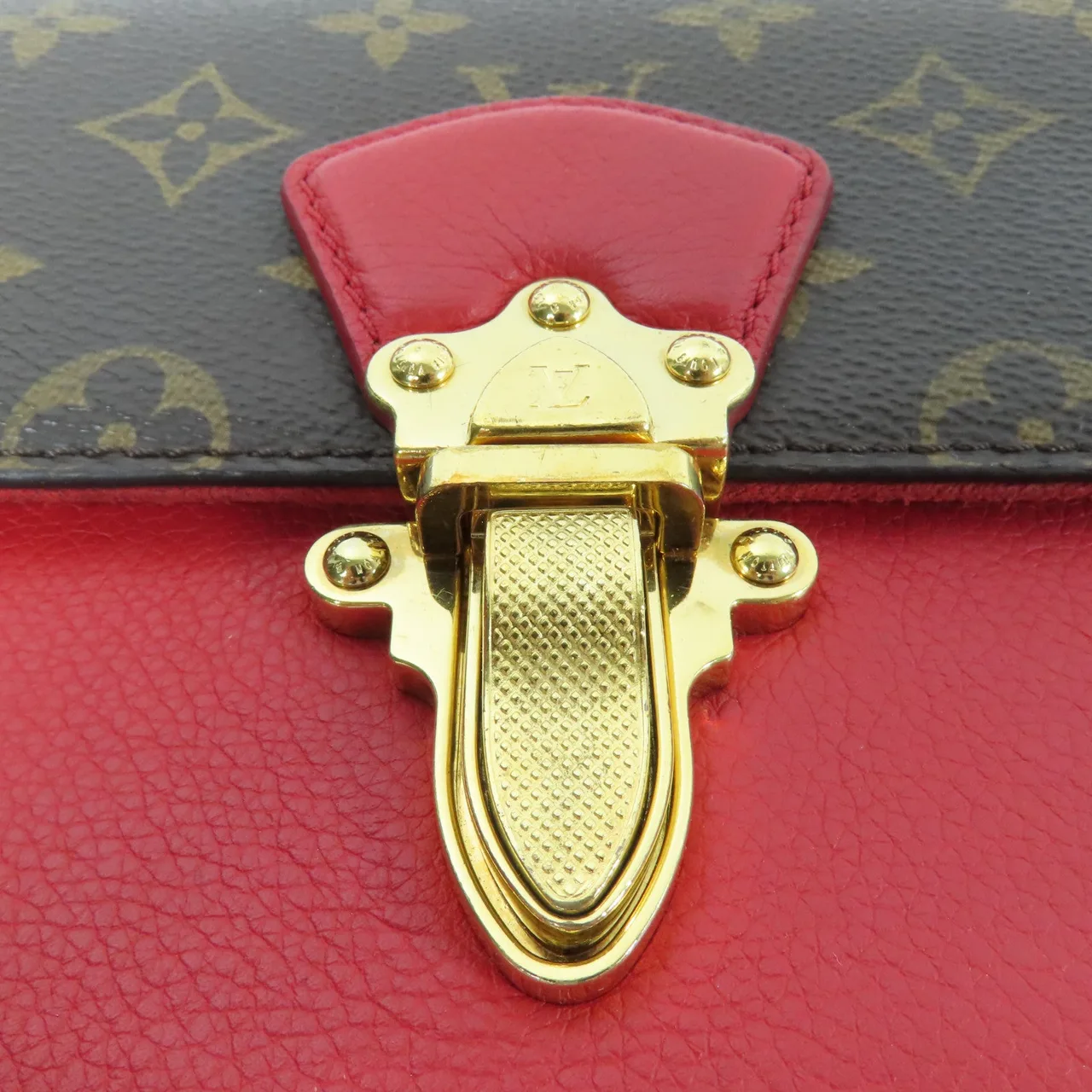 LOUIS VUITTON Victoire M41731 肩背包 塗層帆布 棕色 / 紅色 / Brown/Red 塗層帆布 中古品A - 縮圖 11