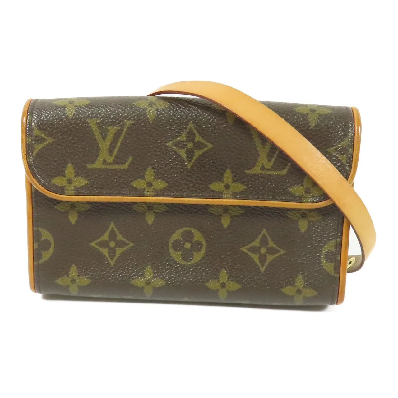 LOUIS VUITTON Pochette Florentine M51855 腰包 塗層帆布 棕色 / Brown