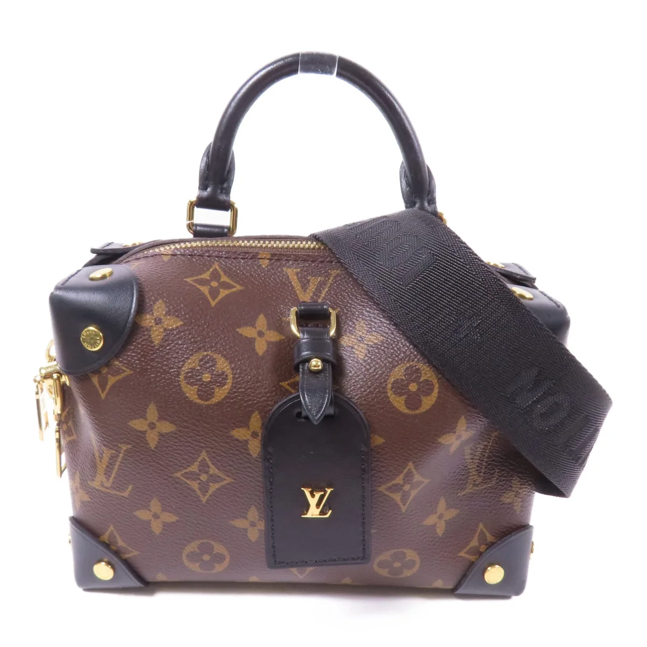 LOUIS VUITTON Petite Malle Souple M45571 兩用包 塗層帆布 棕色 / 黑色 / Brown/Black