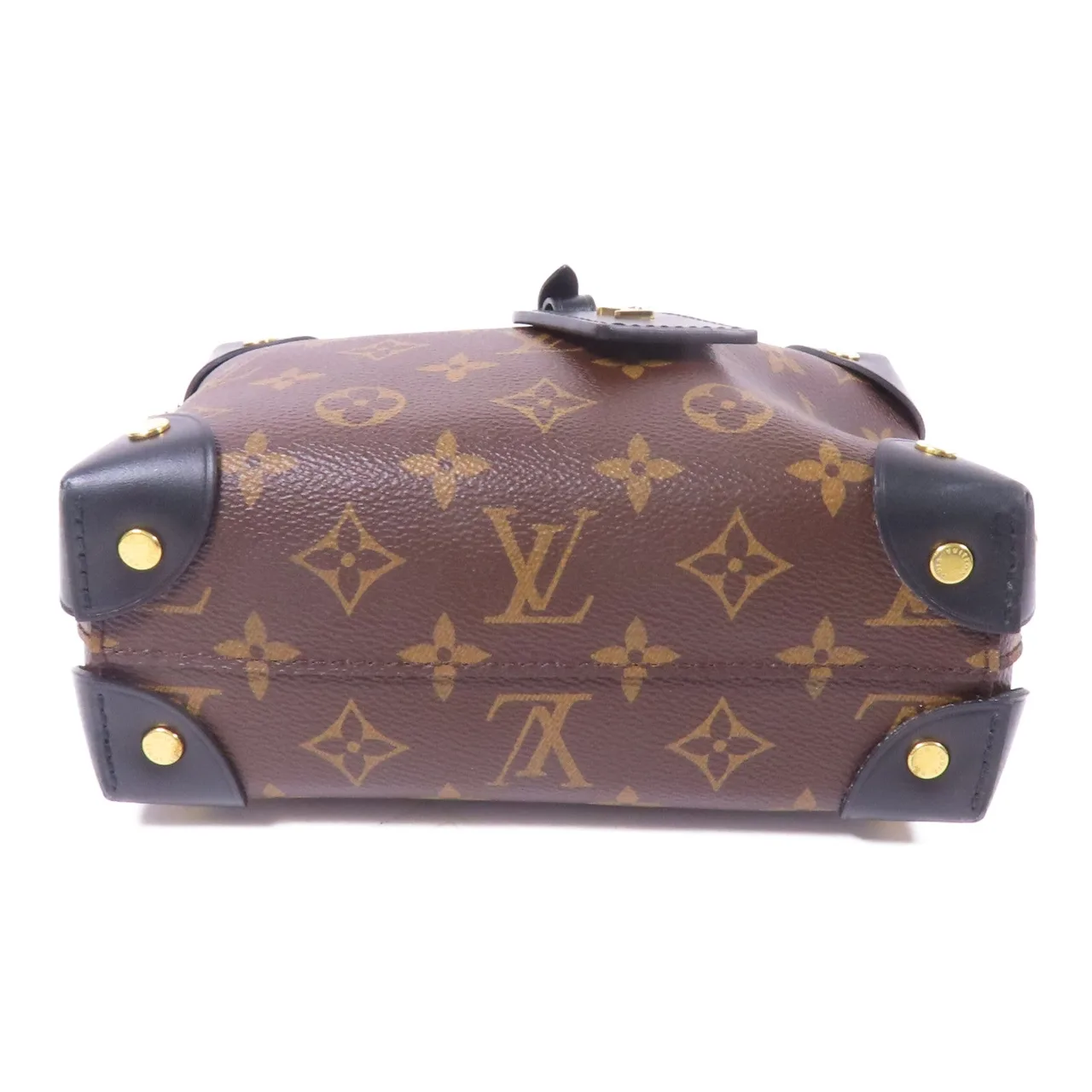 LOUIS VUITTON Petite Malle Souple M45571 兩用包 塗層帆布 棕色 / 黑色 / Brown/Black 塗層帆布 中古品A - 縮圖 4
