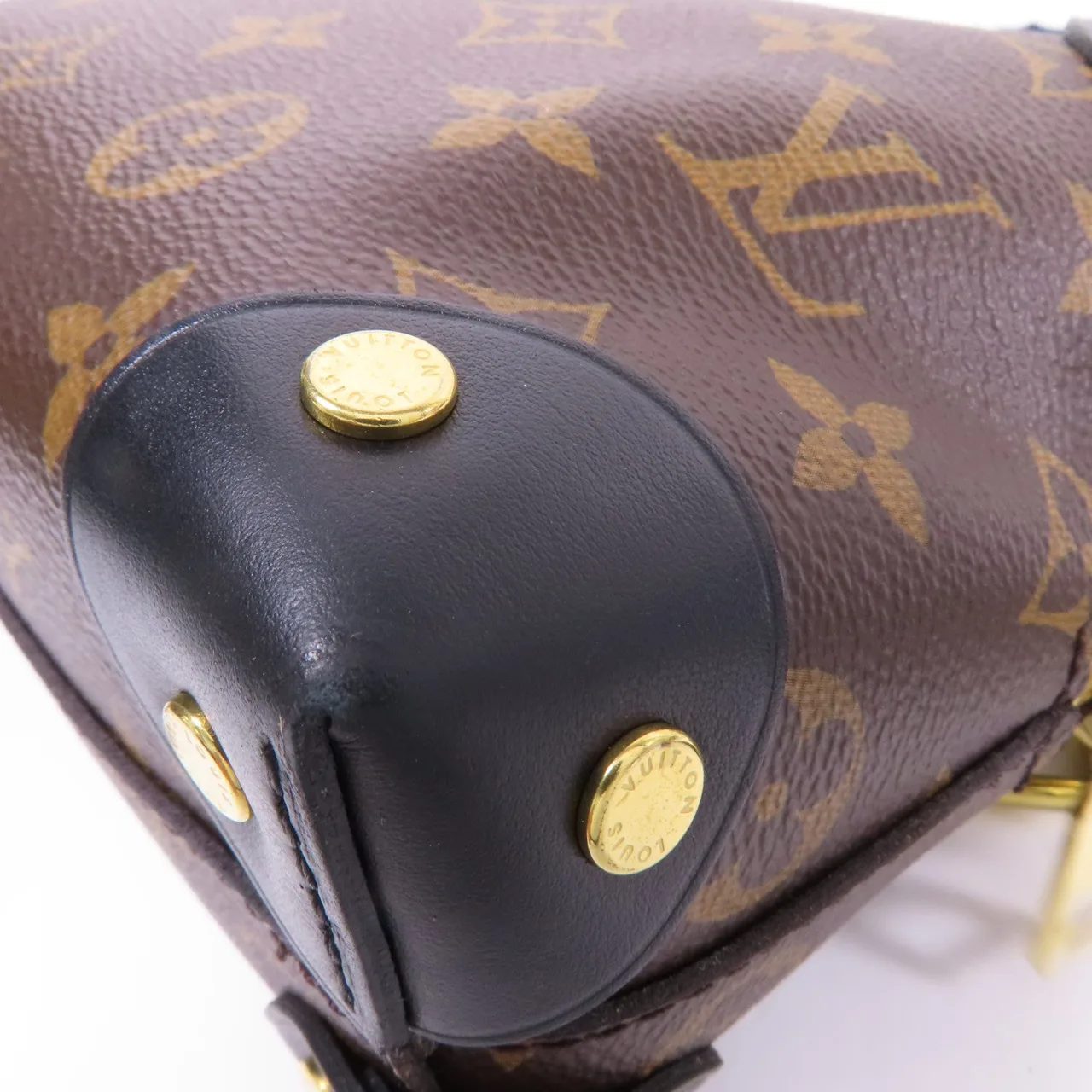 LOUIS VUITTON Petite Malle Souple M45571 兩用包 塗層帆布 棕色 / 黑色 / Brown/Black 塗層帆布 中古品A - 縮圖 8