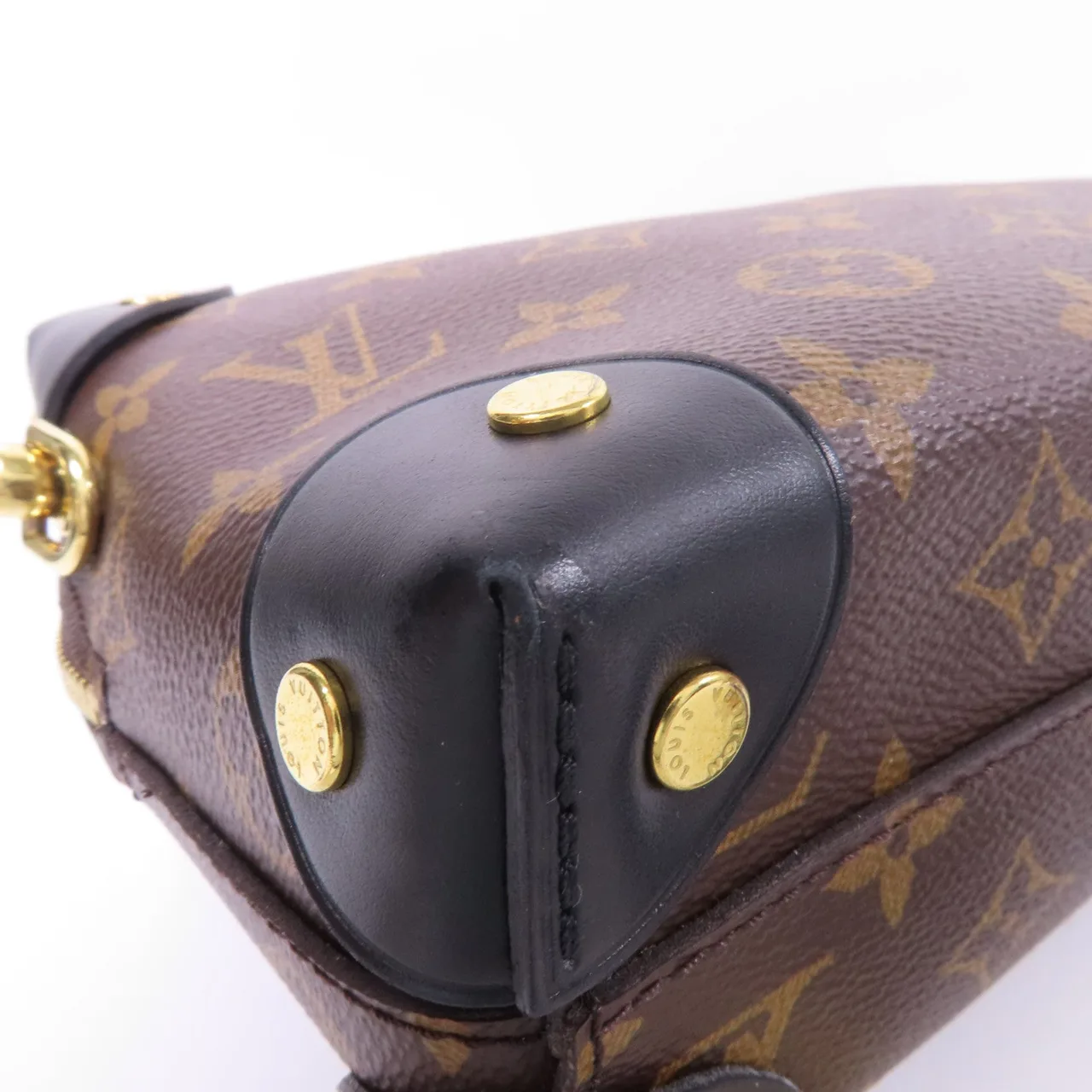 LOUIS VUITTON Petite Malle Souple M45571 兩用包 塗層帆布 棕色 / 黑色 / Brown/Black 塗層帆布 中古品A - 縮圖 9