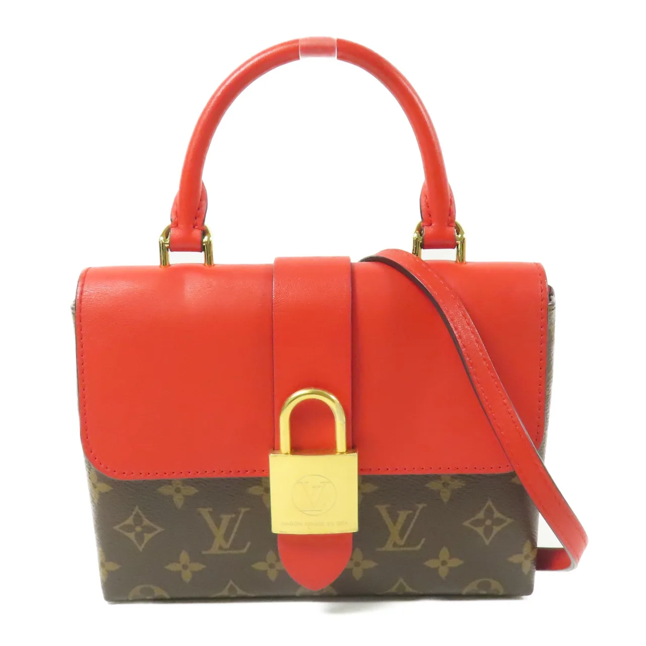 LOUIS VUITTON Locky M44322 兩用包 塗層帆布 棕色 / 紅色 / Brown/Red