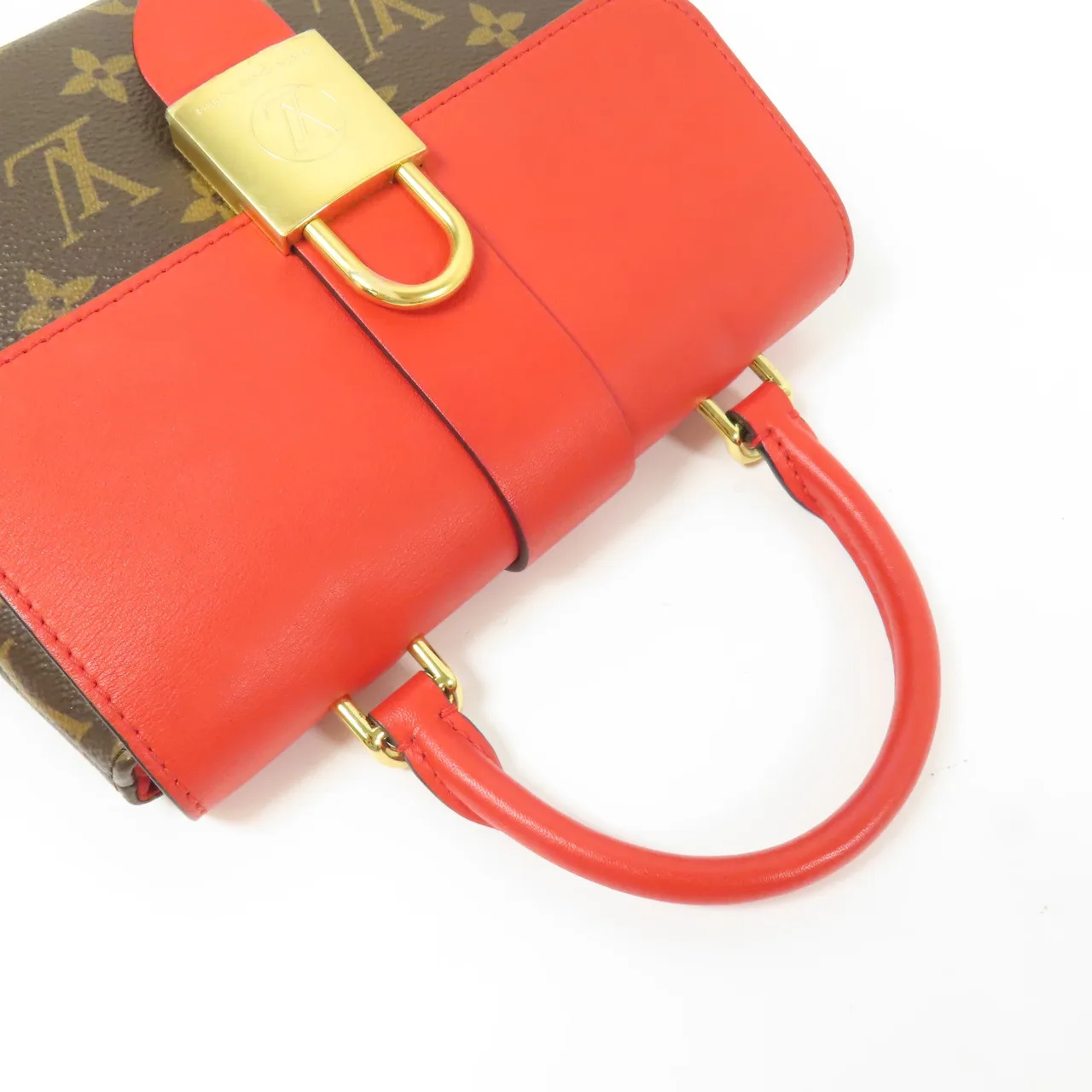 LOUIS VUITTON Locky M44322 兩用包 塗層帆布 棕色 / 紅色 / Brown/Red 塗層帆布 中古品A - 縮圖 10