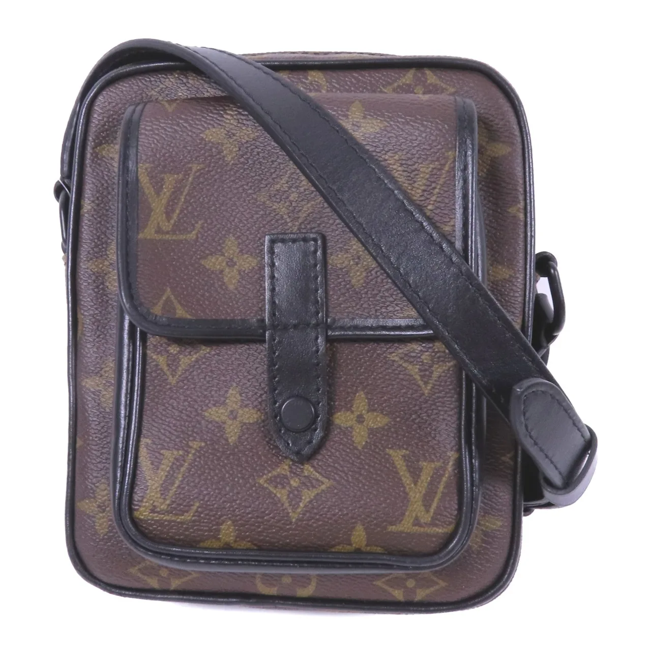 LOUIS VUITTON Christopher M69404 肩背包 塗層帆布 棕色 / 黑色 / Brown