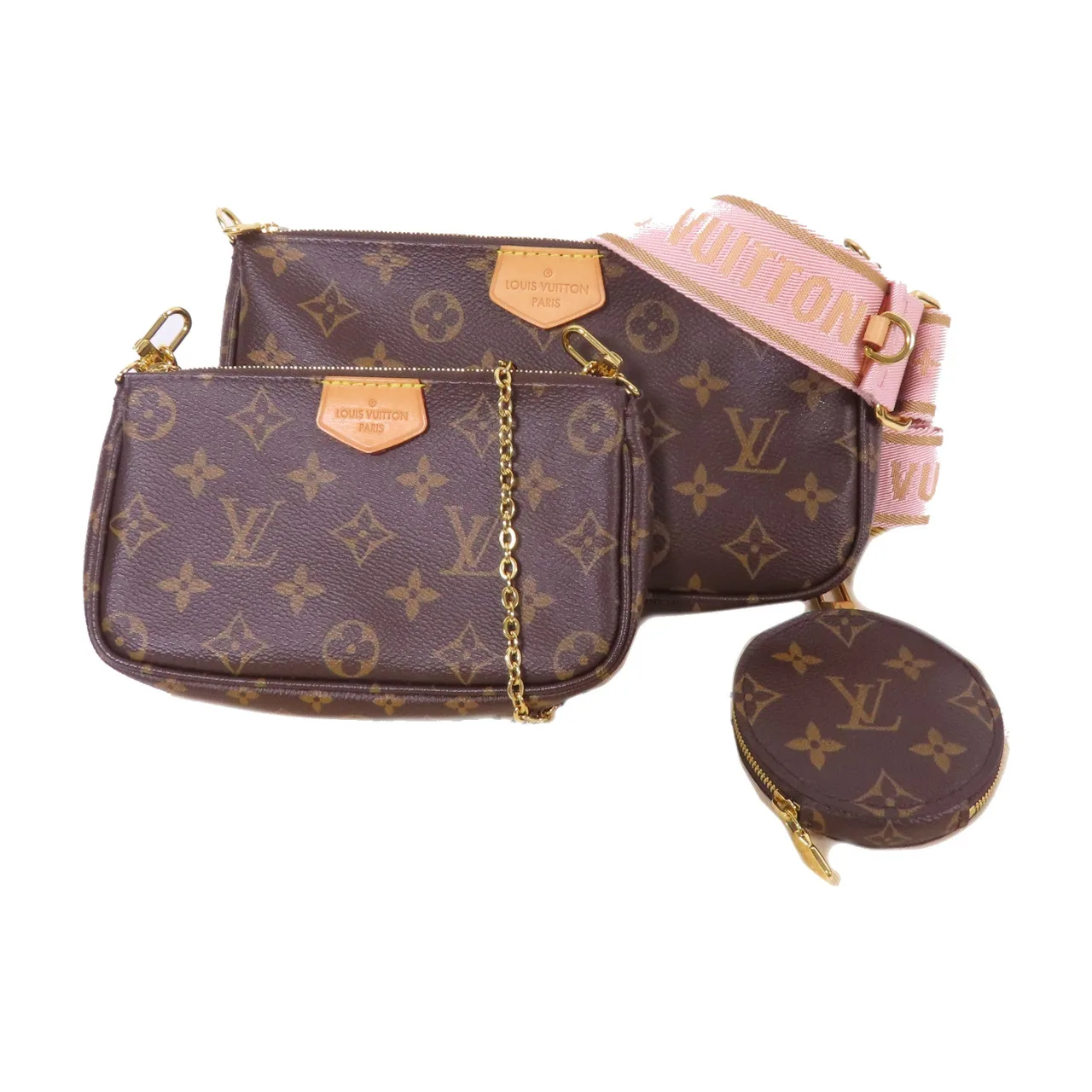 LOUIS VUITTON Multi Pochette M44840 兩用包 塗層帆布 棕色 / Brown