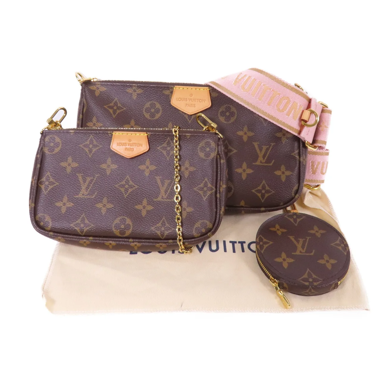 LOUIS VUITTON Multi Pochette M44840 兩用包 塗層帆布 棕色 / Brown 塗層帆布 中古品A - 縮圖 11