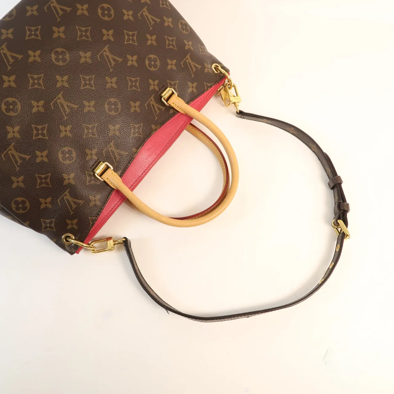 LOUIS VUITTON Pallas M50067 兩用包 塗層帆布 棕色 / Brown 塗層帆布 中古品A - 縮圖 9
