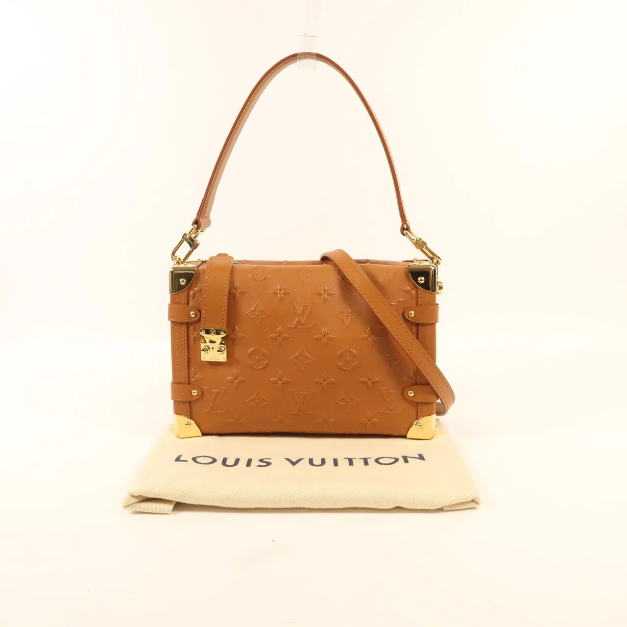 LOUIS VUITTON Side Trunk M21741 兩用包 皮革 棕色 / Sand 皮革 中古品A - 縮圖 9