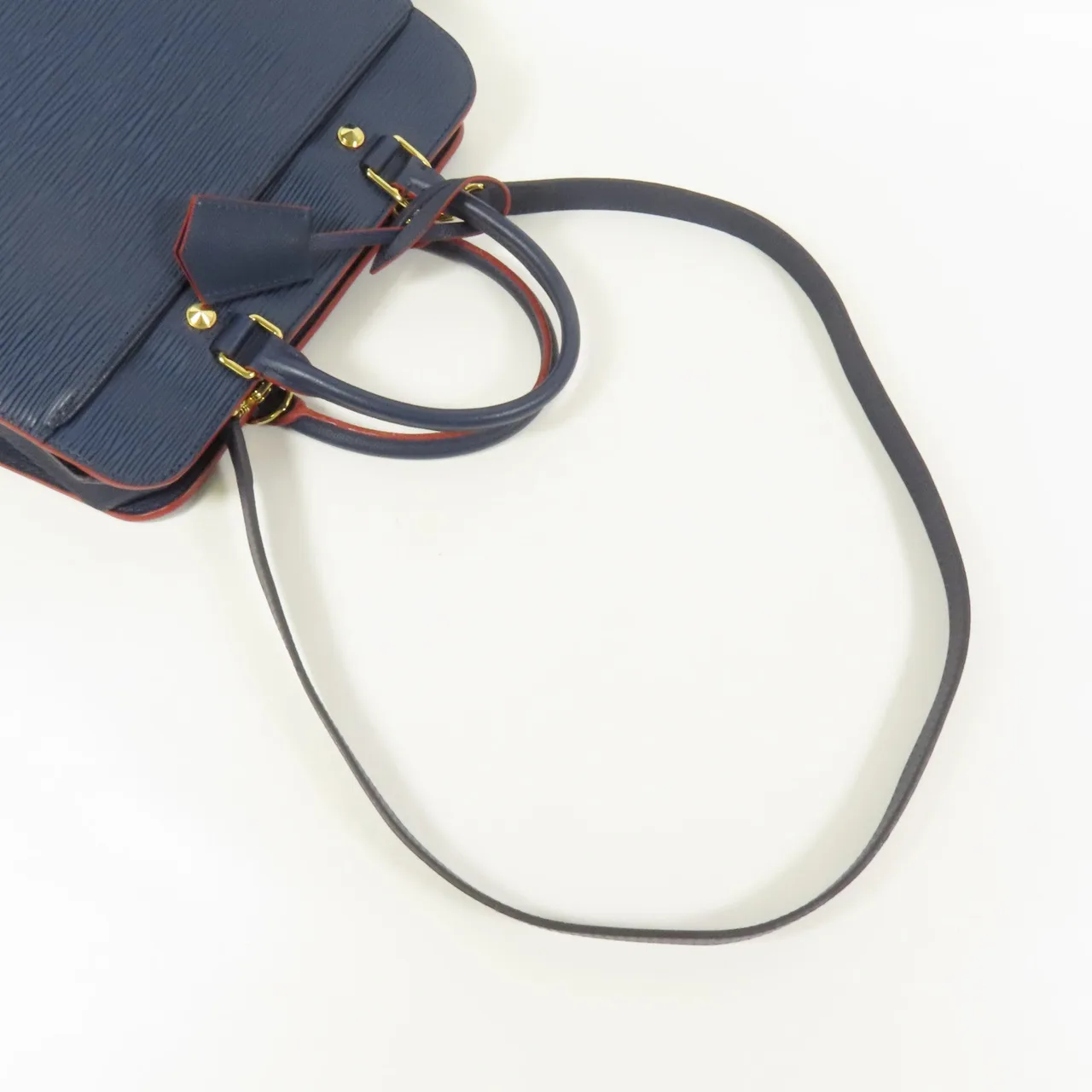 LOUIS VUITTON M51239 兩用包 牛皮 海軍藍 / Andigo Blue/Red 牛皮 中古品C - 縮圖 7