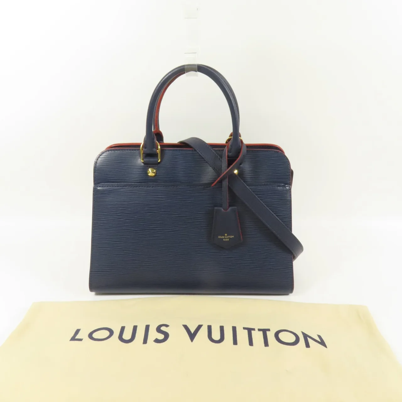 LOUIS VUITTON M51239 兩用包 牛皮 海軍藍 / Andigo Blue/Red 牛皮 中古品C - 縮圖 14