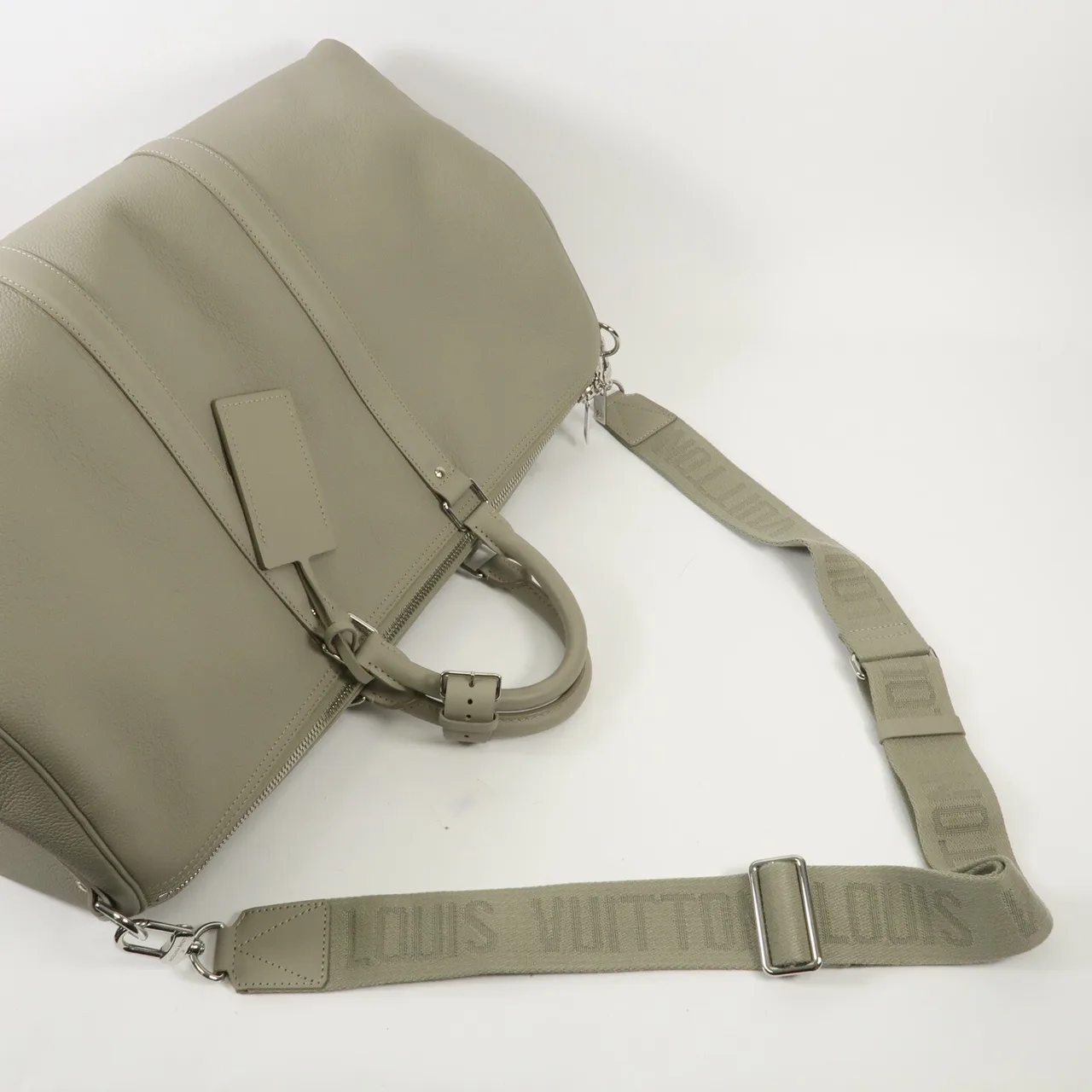 LOUIS VUITTON Keepall M22609 兩用包 牛皮 灰色 / Grey 牛皮 中古品A - 縮圖 10