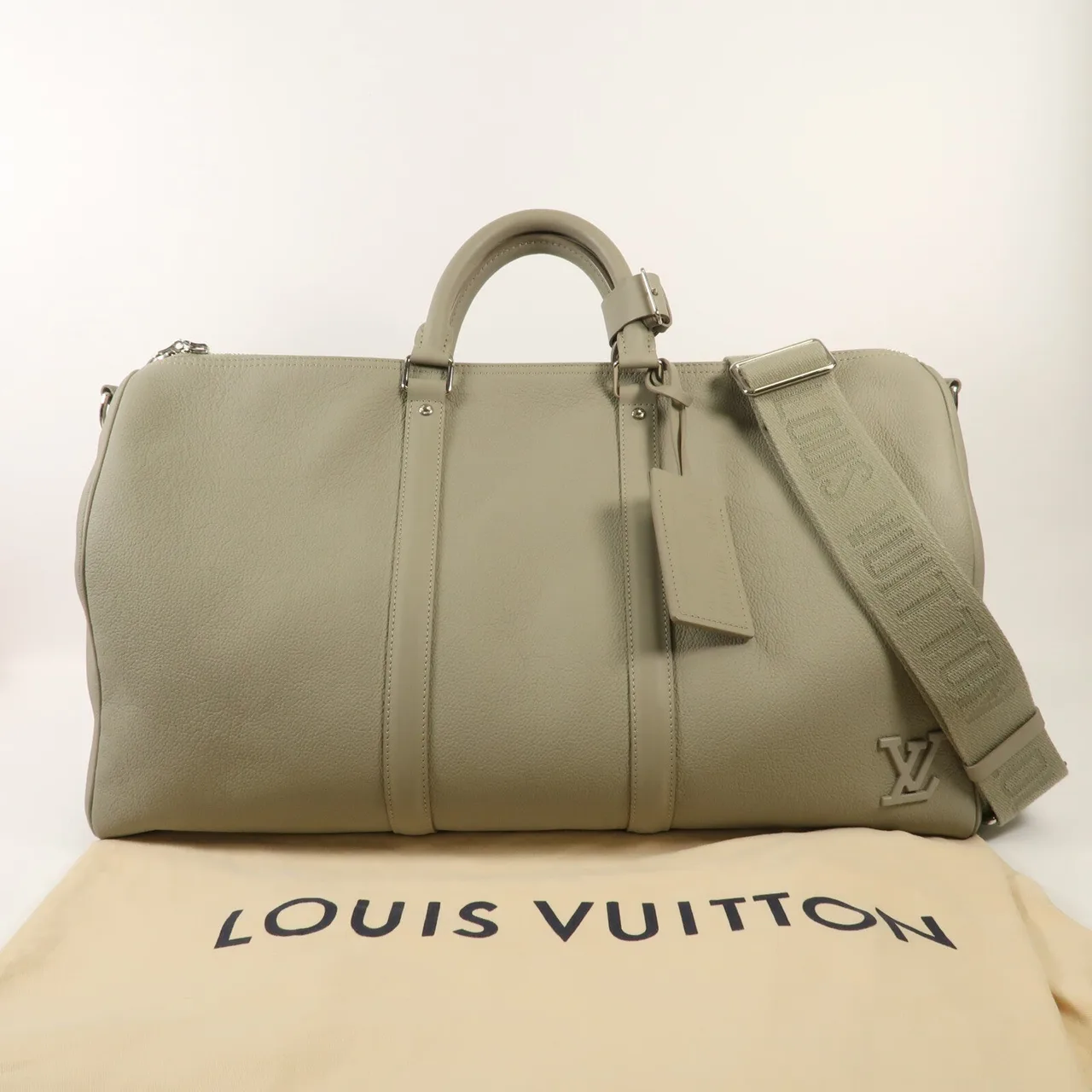 LOUIS VUITTON Keepall M22609 兩用包 牛皮 灰色 / Grey 牛皮 中古品A - 縮圖 11