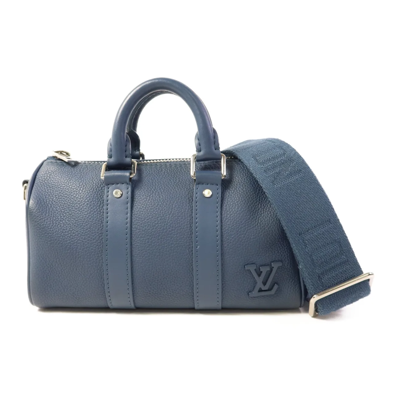 LOUIS VUITTON Keepall M81003 2-Way Bag Leather 藍色 / Blue