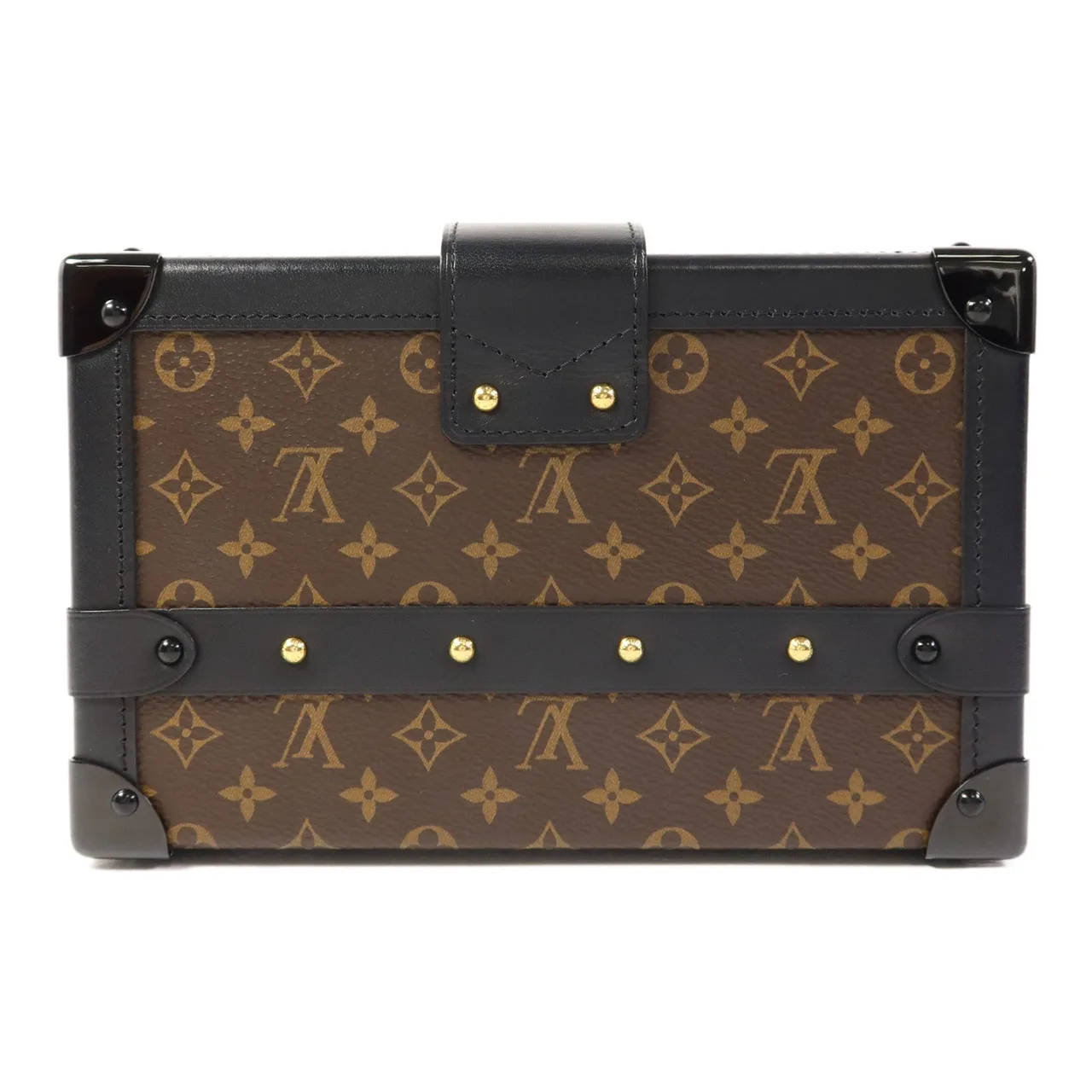 LOUIS VUITTON Petite Malle M44199 肩背包 塗層帆布 棕色 / Brown/Black 塗層帆布 中古品A - 縮圖 2
