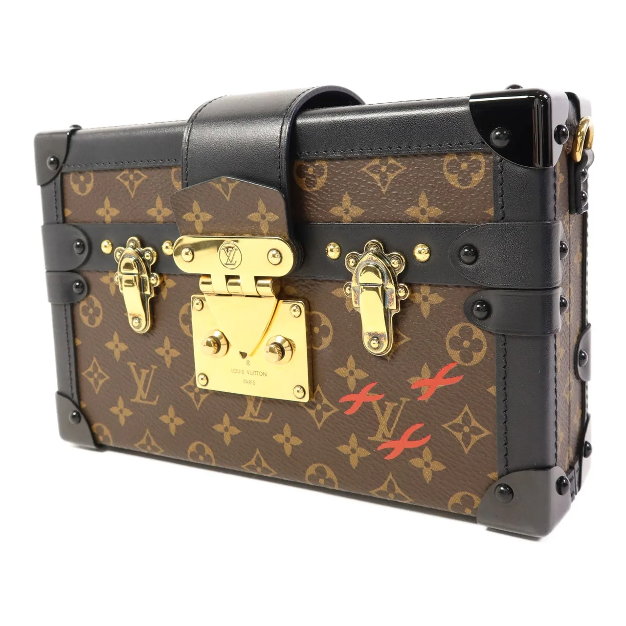 LOUIS VUITTON Petite Malle M44199 肩背包 塗層帆布 棕色 / Brown/Black 塗層帆布 中古品A - 縮圖 3