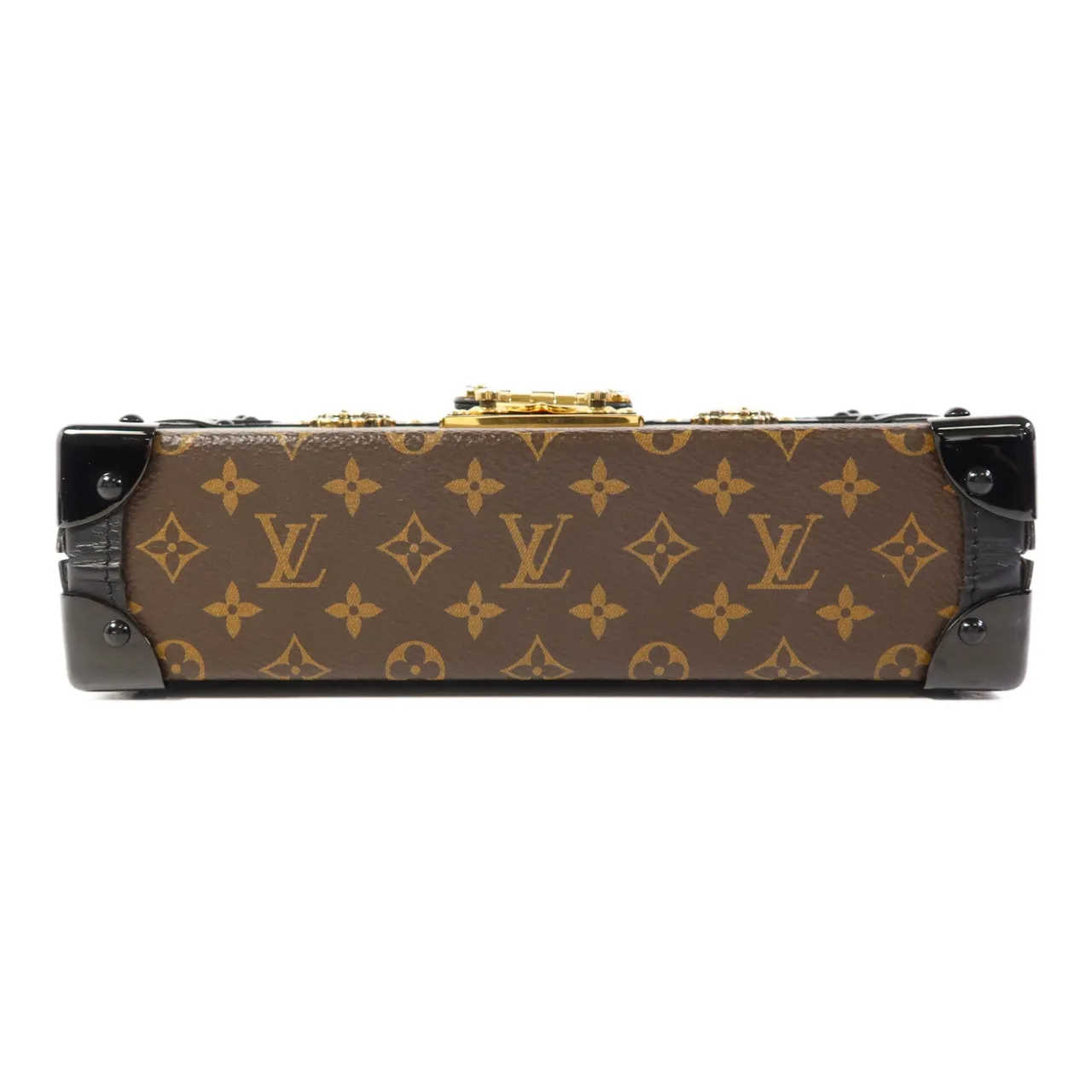 LOUIS VUITTON Petite Malle M44199 肩背包 塗層帆布 棕色 / Brown/Black 塗層帆布 中古品A - 縮圖 4