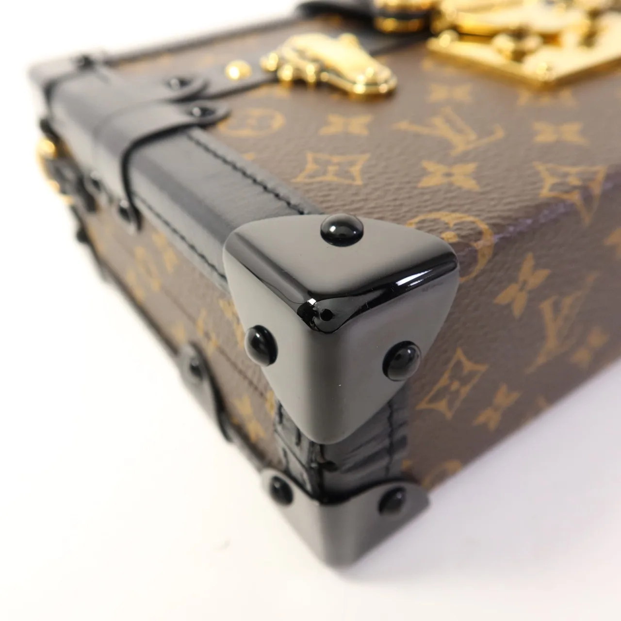 LOUIS VUITTON Petite Malle M44199 肩背包 塗層帆布 棕色 / Brown/Black 塗層帆布 中古品A - 縮圖 12