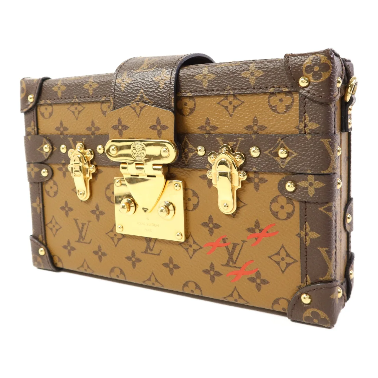LOUIS VUITTON Petite Malle M45960 肩背包 塗層帆布 棕色 / Brown/Marron 塗層帆布 中古品B - 縮圖 3