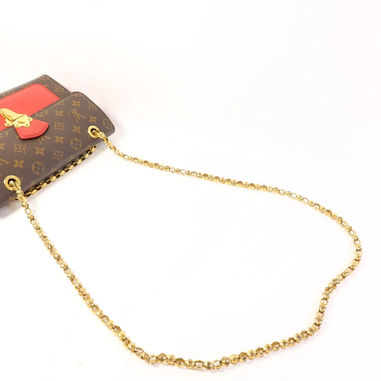 LOUIS VUITTON Victoire M41731 肩背包 塗層帆布 棕色 / 紅色 / Brown/Red 塗層帆布 中古品B - 縮圖 5