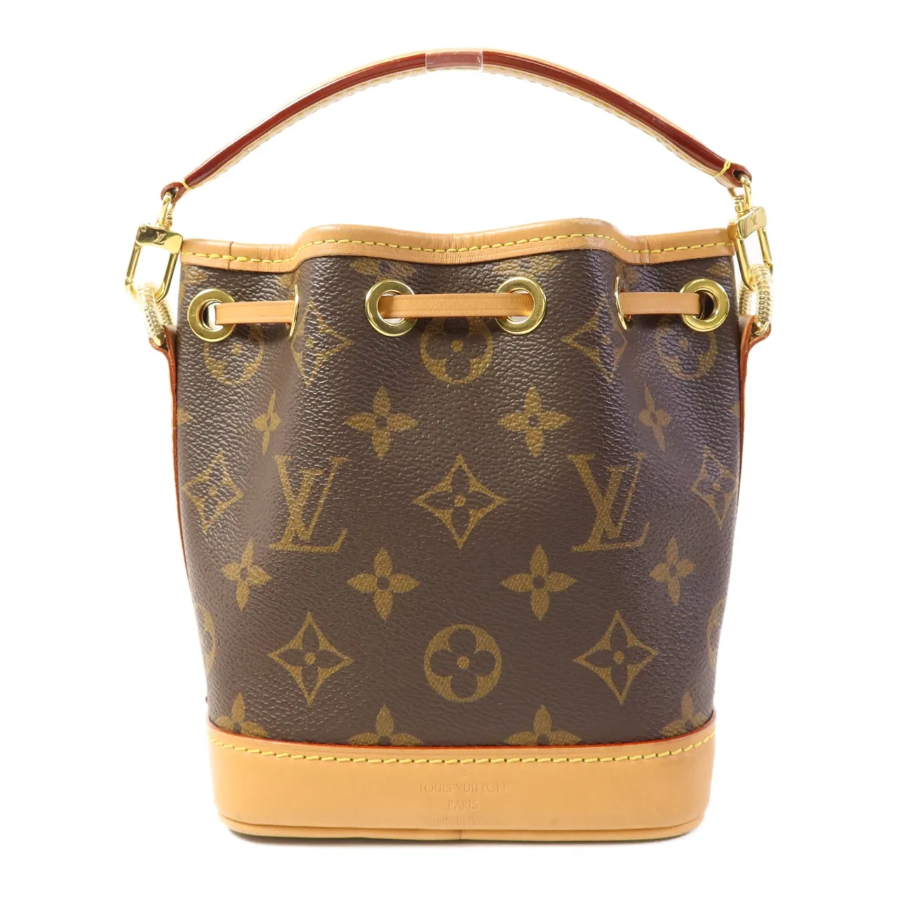 LOUIS VUITTON Nano Noe M81266 兩用包 塗層帆布 棕色 / Brown 塗層帆布 中古品A - 縮圖 2