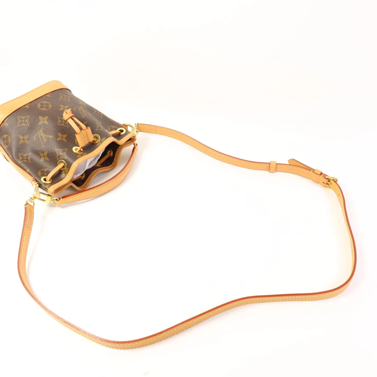 LOUIS VUITTON Nano Noe M81266 兩用包 塗層帆布 棕色 / Brown 塗層帆布 中古品A - 縮圖 5