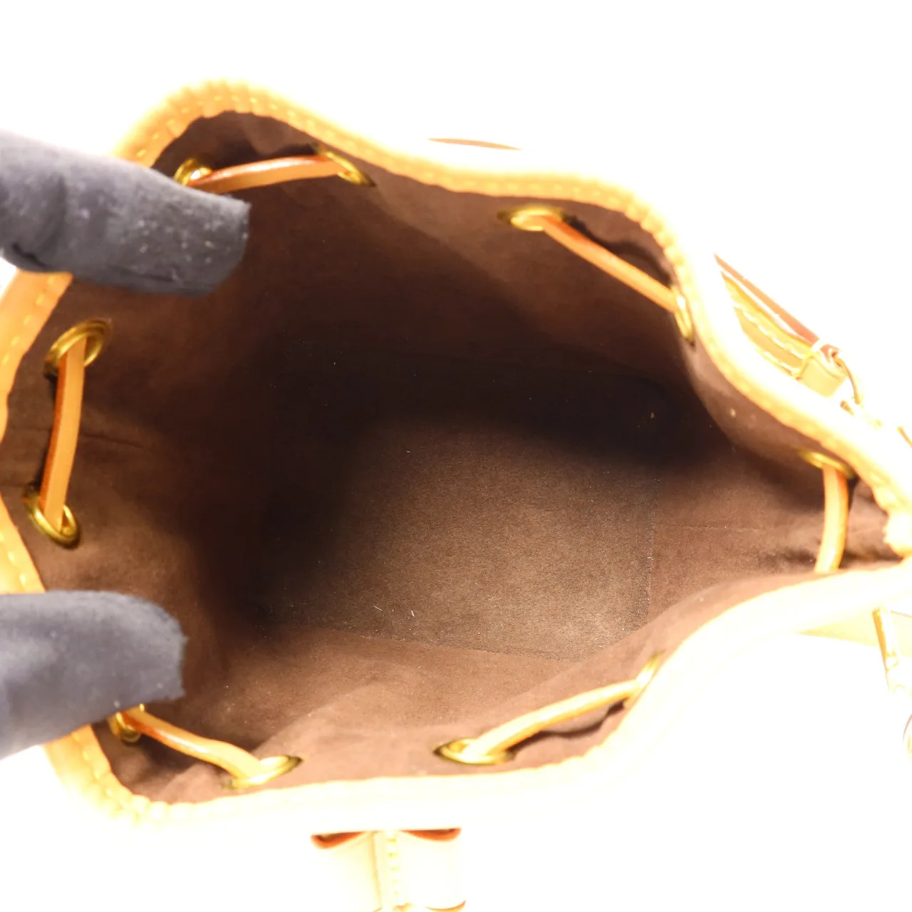 LOUIS VUITTON Nano Noe M81266 兩用包 塗層帆布 棕色 / Brown 塗層帆布 中古品A - 縮圖 6