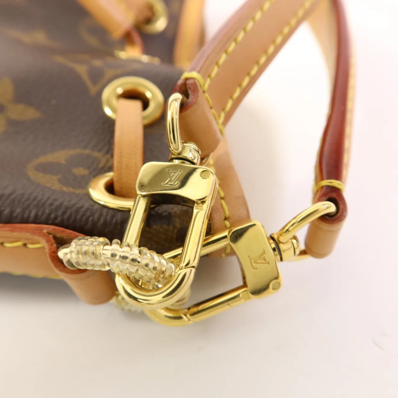 LOUIS VUITTON Nano Noe M81266 兩用包 塗層帆布 棕色 / Brown 塗層帆布 中古品A - 縮圖 8