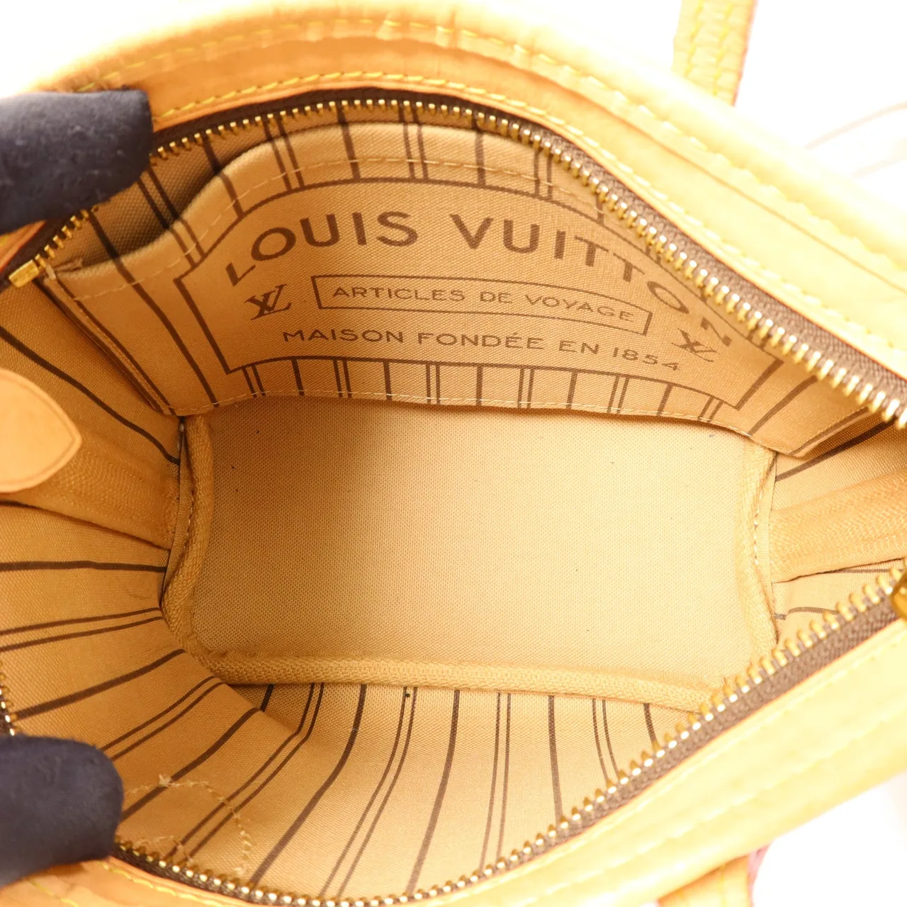 LOUIS VUITTON Neverfull M46705 兩用包 塗層帆布 棕色 / Brown 塗層帆布 中古品B - 縮圖 7