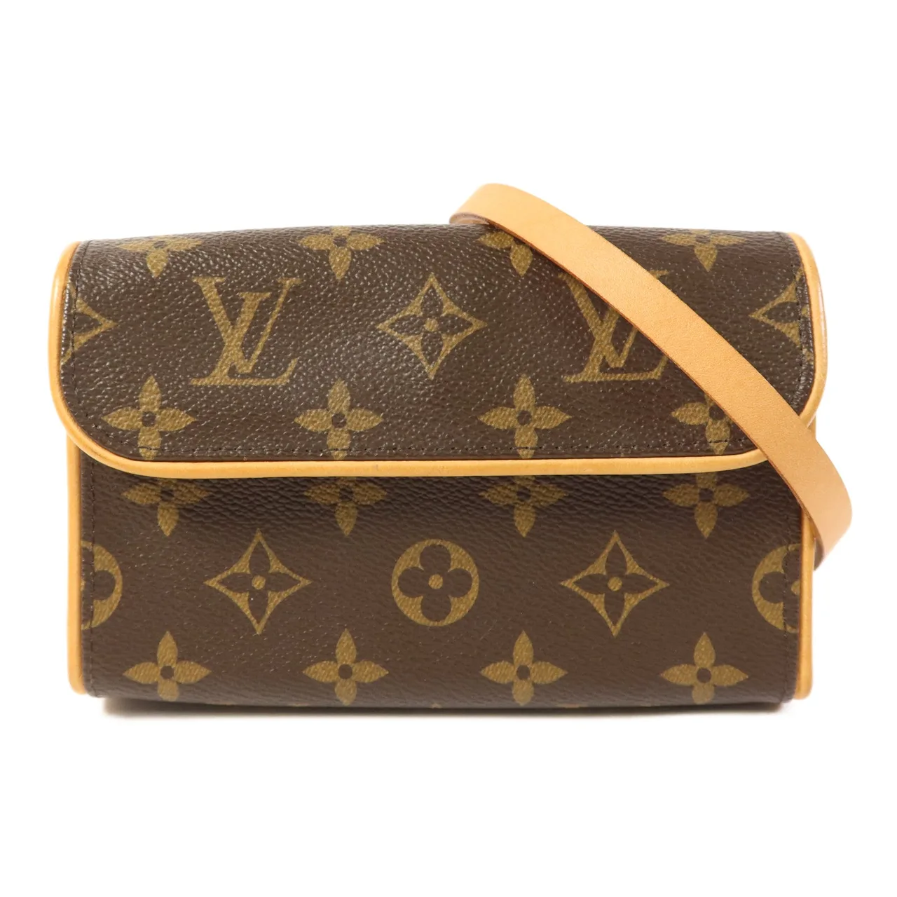 LOUIS VUITTON Pochette Twin M51854 Shoulder Bag Coated Canvas 棕色 / Brown