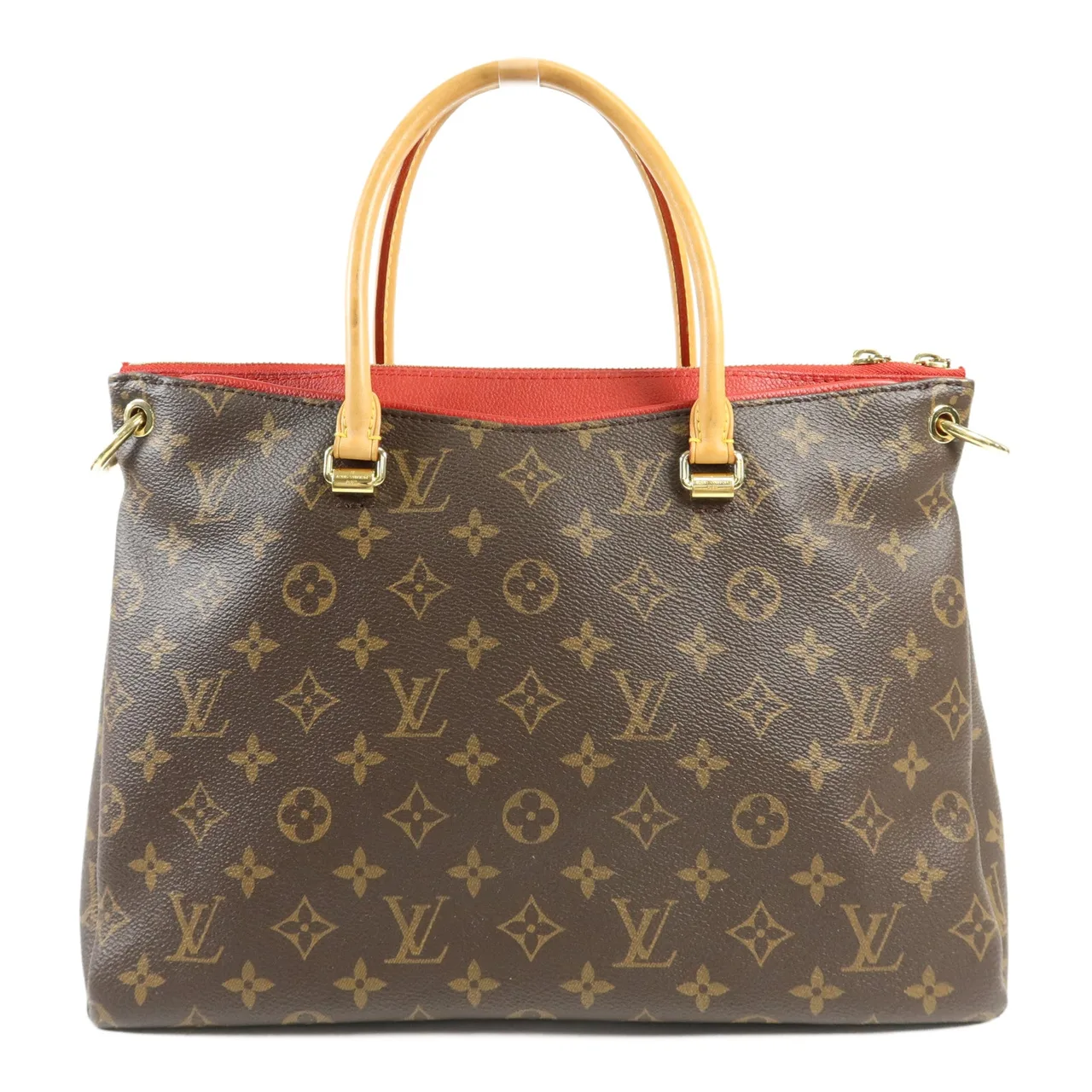 LOUIS VUITTON Pallas M41175 兩用包 塗層帆布 棕色 / Brown 塗層帆布 中古品B - 縮圖 2