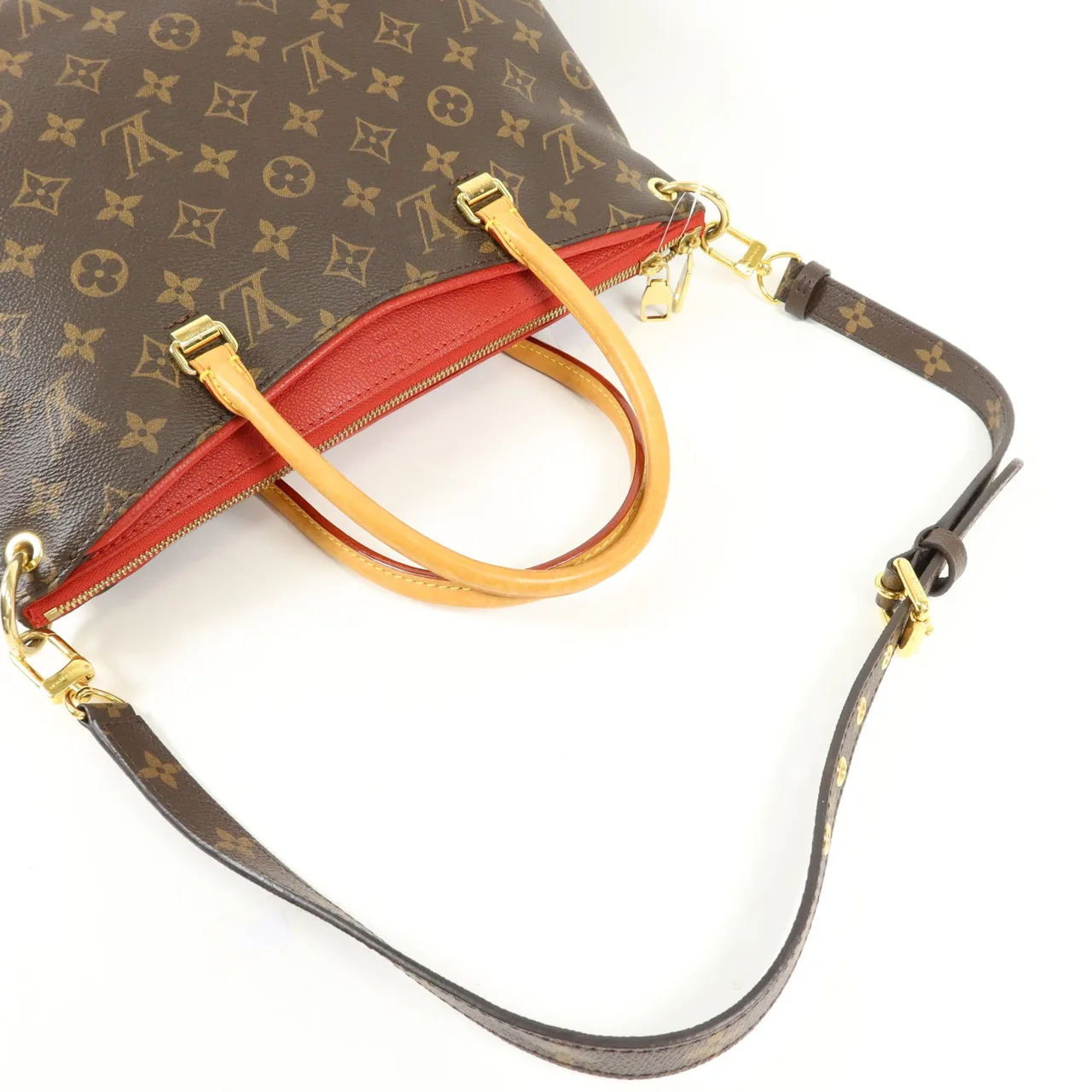 LOUIS VUITTON Pallas M41175 兩用包 塗層帆布 棕色 / Brown 塗層帆布 中古品B - 縮圖 5