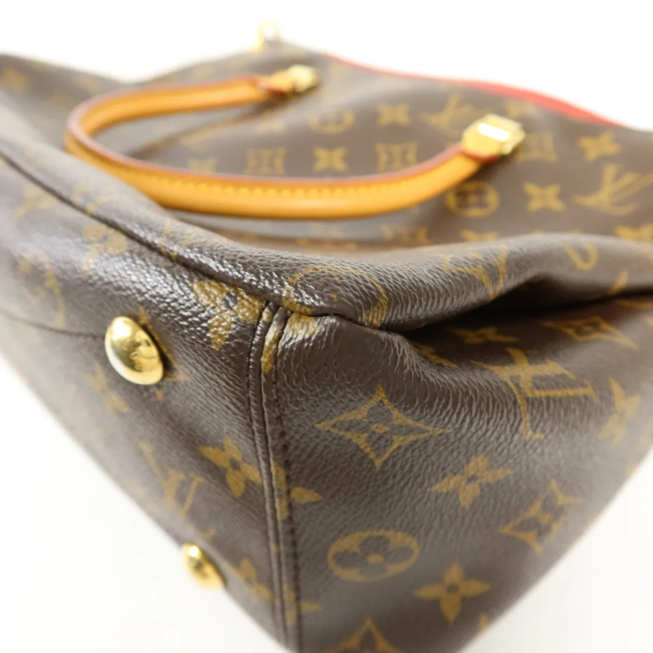 LOUIS VUITTON Pallas M41175 兩用包 塗層帆布 棕色 / Brown/Red 塗層帆布 中古品A - 縮圖 13