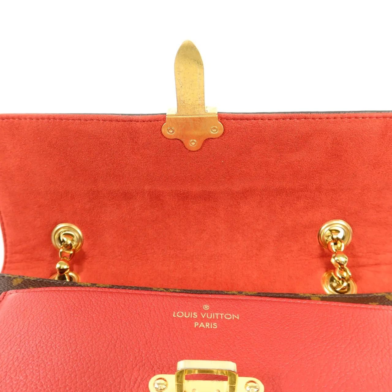 LOUIS VUITTON Victoire M41731 肩背包 塗層帆布 棕色 / 紅色 / Brown/Red 塗層帆布 中古品A - 縮圖 8