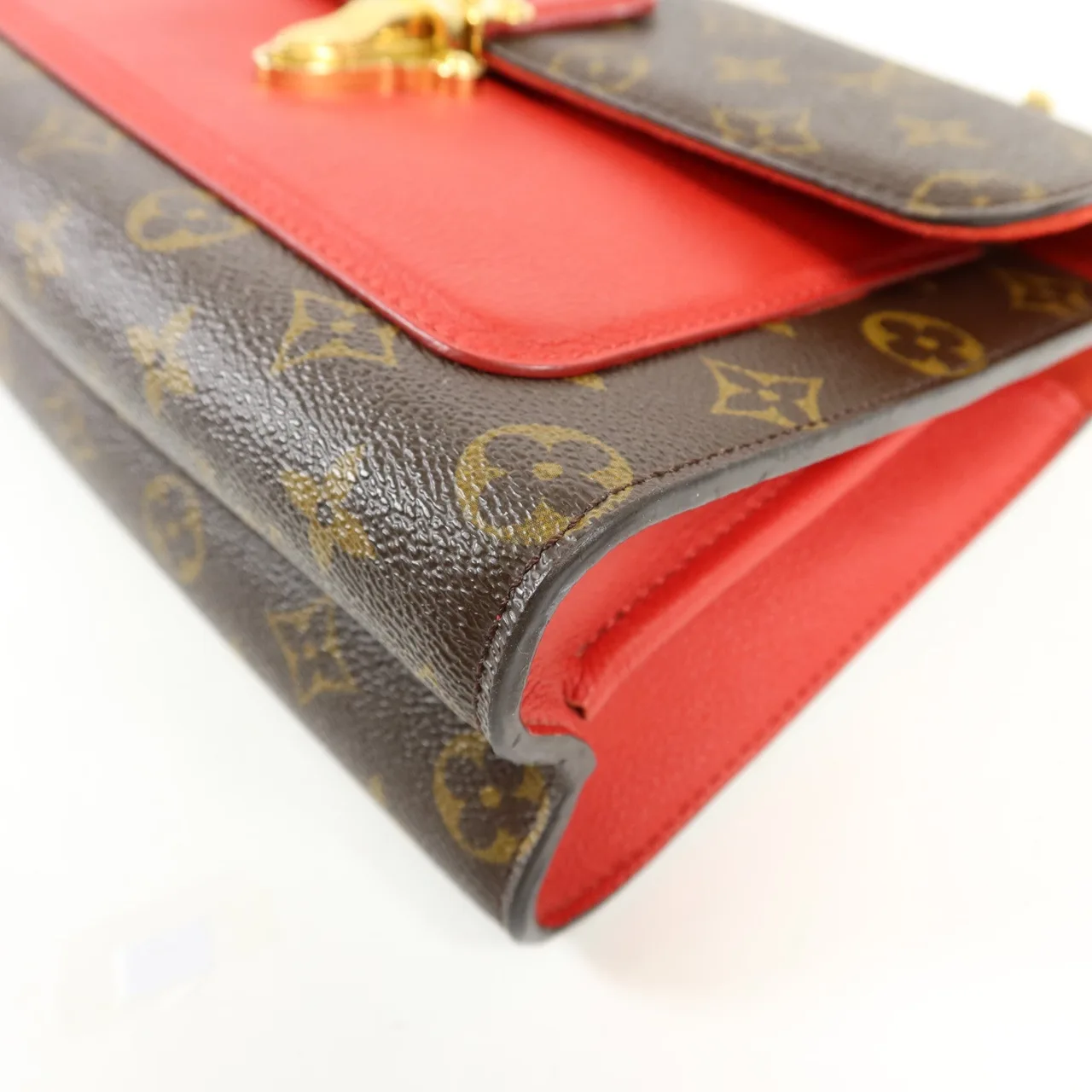 LOUIS VUITTON Victoire M41731 肩背包 塗層帆布 棕色 / 紅色 / Brown/Red 塗層帆布 中古品A - 縮圖 13